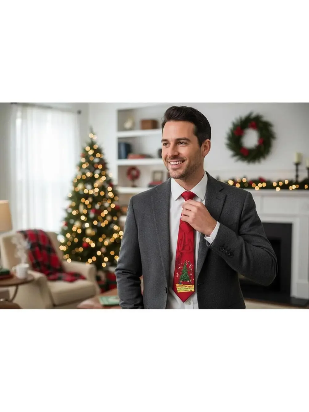 Dr. Seuss How The Grinch Stole Christmas Holiday Novelty Men's Tie Who Ville